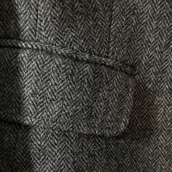 J.Crew Herringbone Dark Gray/Black Women's Wool Blazer - Picture 3 of 6